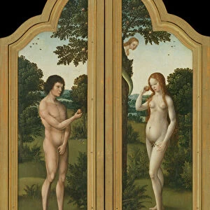 Adam and Eve (painting on wood)