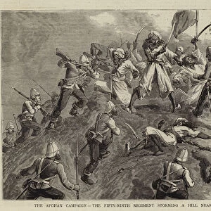 The Afghan Campaign, the Fifty-Ninth Regiment storming a Hill near the Sebundi Pass (engraving)