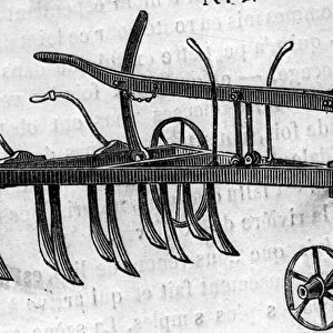 Agricultural machine: an extirpator scarifier, 1860. Engraving in "