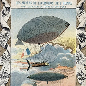 Airship invented by Henri Giffard in 1852 and Navigable airship invented by Dupuy de Lome