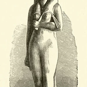 Alabaster statue of Ameneritis, a young queen of Ancient Egypt (engraving)