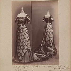 Album Page: House of Worth, Ball Gown, 1903-04 (b / w photo)
