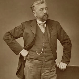 Alexandre Gustave Eiffel (1832-1923), French engineer, portrait photograph (sepia photo)