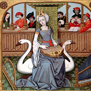 Allegory of Music, ms Francais 143 fol. 65v from Le Livre des Echecs Amoureux