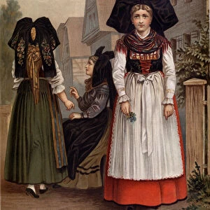 Alsatians in regional costume, 1870