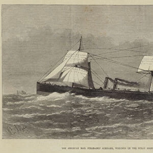 The American Mail Steam-Ship Schiller, wrecked on the Scilly Isles (engraving)