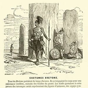 Ancient Breton costumes (engraving)