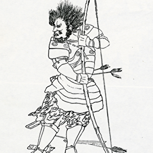 An Ancient Japanese Archer, illustration from The Travel of Marco Polo by Marco Polo