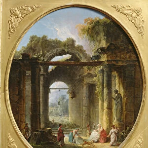 Ancient ruins in Rome (oil on canvas)