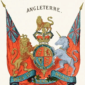 Angleterre - England - Alphabet des armoiries et pavillons vers 1880 (Coat of Arms Flags)
