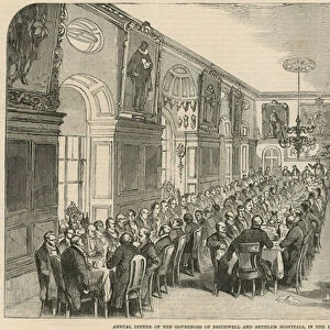 Annual dinner of the Governors of Bridewell and Bethlehem Hospitals (engraving)