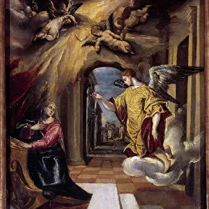 The Annunciation Painting by Domenikos Theotokopoulos Dit El Greco (1540-1614)