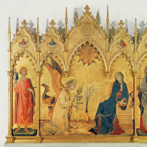 The Annunciation with two saints and four prophets, 1333 (tempera on panel)