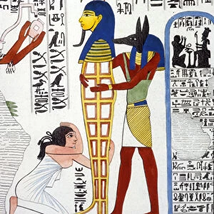 Anubis and a mummy - in "Monuments of Egypt and Upper Nubia"