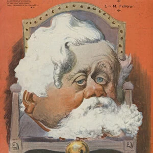 Armand Fallieres, French politician. Illustration for Le Rire (colour litho)