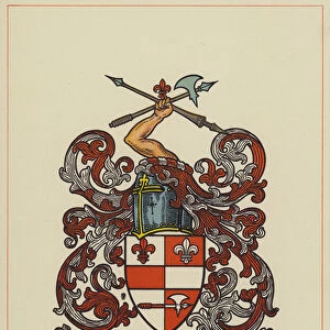 The Armorial Bearings of John Waddington, Esquire of Waddington Old Hall, County York... (colour litho)