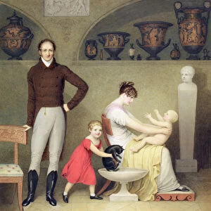 The Artist and his Family, 1813 (w / c and graphite on card)