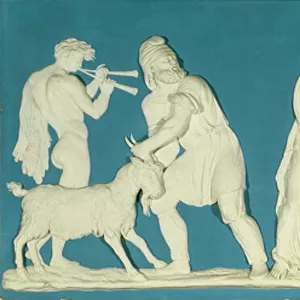 Bacchanalian Scene, plaque by Wedgwood (jasperware)