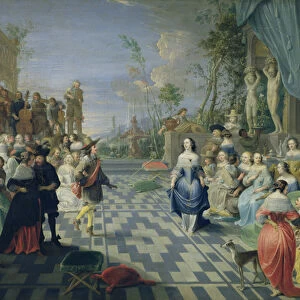 A Ball on the Terrace of a Palace (oil on canvas)