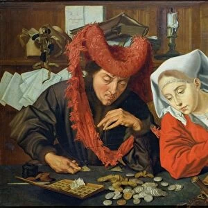 The Banker and his Wife, 1538 (oil on canvas)
