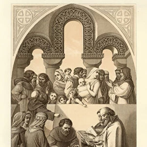 The baptism of Ethelbert King of Kent (engraving)