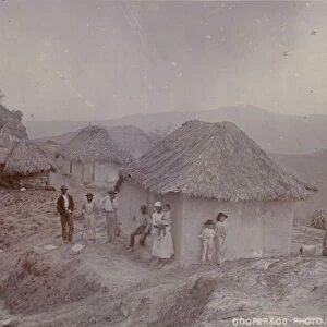 Barbadian village on a hill side, 1880 (b / w photo)