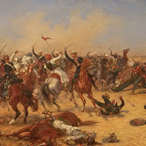 The Battle Of Moodkee 18th December 1845, c. 1890 (Oil on canvas)