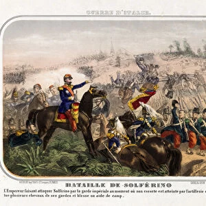 The Battle of Solferino (24 juin 1859) - Anonymous - 1859 - Colour lithograph - 40, 1x28