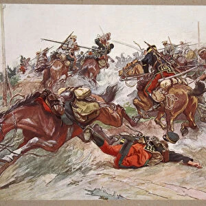 The Battle of Wafangou, 17th May 1904, illustration from Manchuria