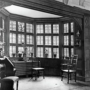 The bay window in the hall, Little Moreton Hall, Cheshire, from The English Country House (b/w photo)