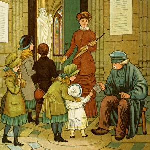 Beggar at church doors