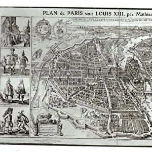 Birds Eye Plan of Paris, 1615 (engraving)