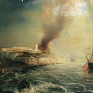 Bombardment of Sale, 26th November 1851, 1855 (oil on canvas)