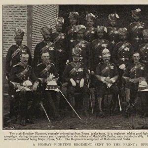 A Bombay Fighting Regiment sent to the Front, Officers of the 28th Pioneers (b / w photo)