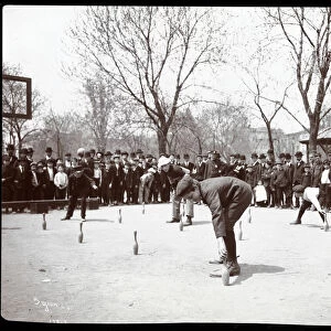 Boys awaiting the gun in a race on Arbor Day, Tompkins Square Park, New York