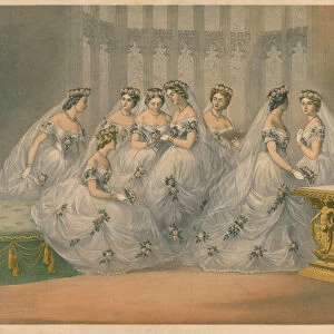 The Bridesmaids, 1863 (colour litho)