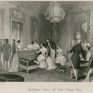 Buckingham Palace, the Yellow Drawing Room (engraving)