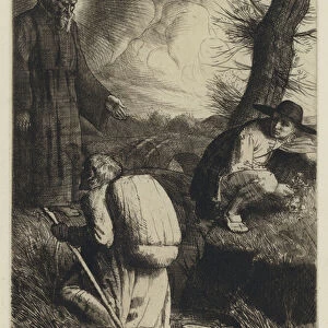 Bunyans Pilgrims Progress: The Slough of Despond (etching)