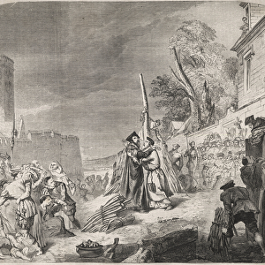 The burning of Bishops Nicholas Ridley and Hugh Latimer at the stake near the gates of