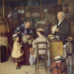 Buying a New Hat, 1880 (oil on canvas)