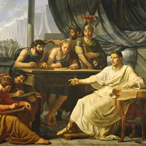 Caesar Dictating his Commentaries (oil on canvas)