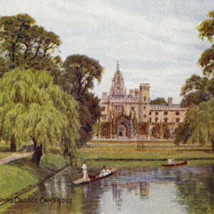 Cambridge: St Johns College (colour litho)