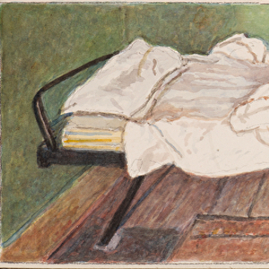 Camp bed, c. 1930 (pencil & w / c on paper)