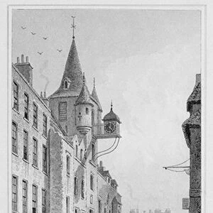 The Canongate Tolbooth, Edinburgh, engraved by Thomas Barber, 1829 (engraving) b / w photo)