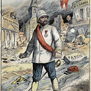 Cartoon on commander Jean-Baptiste (Jean Baptiste) Marchand (1863-1934), in Toulon