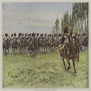 The charge of the Horse Grenadiers (colour litho)