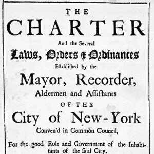 Charter of the City of New York, 1719 (print)