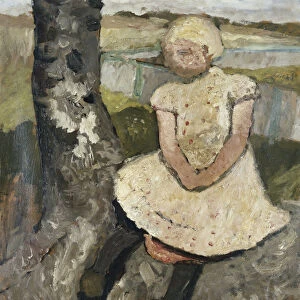 Child Sitting under a Tree; Kind Sitzend unter Einem Baum, c. 1905 (oil on canvas)
