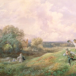 Children Running Down a Hill (w / c)