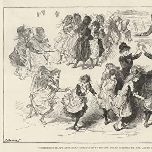 "Childrens Happy Evenings, "conducted at London Board Schools by Mrs Jeune and other Ladies (engraving)